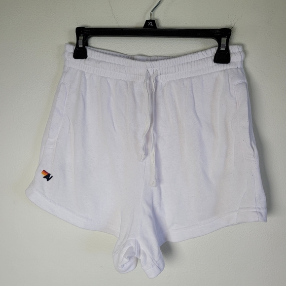 Aviator NAation LOGO EMBROIDERY LIGHT WEIGHT LOUNGER SHORT - WHITE - Picture 2 of 5